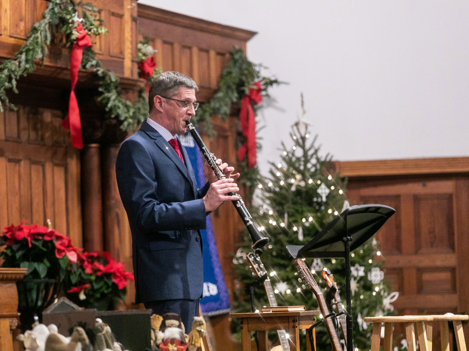 Man playing a wind instrument