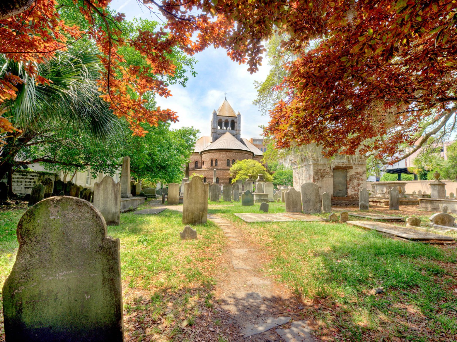 Church Exterior Cemetery Garden