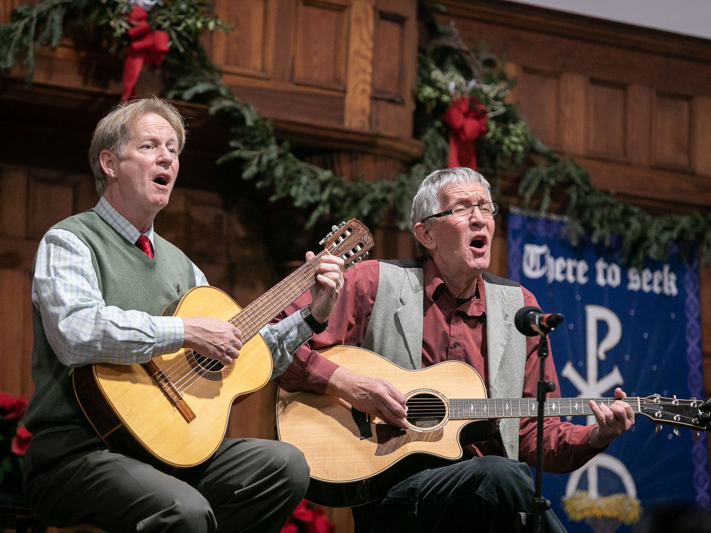 Men playing guitars