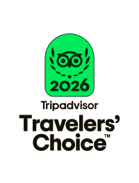 Tripadvisor 2026 Travelers' Choice logo with owl emblem.